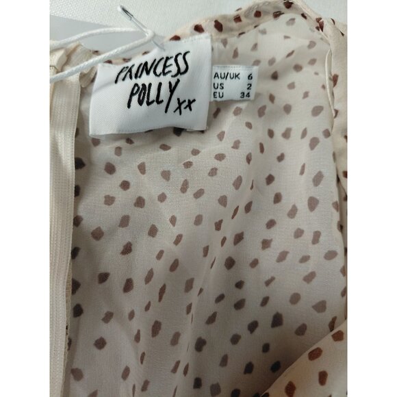 Princess Polly String Of Love Romper Beige Size 2 US - Picture 5 of 8